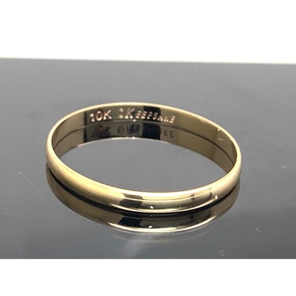 Men's Wedding Band 10k Yellow Gold Ring Plain Keepsake 2.2mm Wide Size 10.25